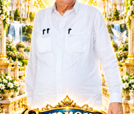 Mobile Wallpaper लाइट कलर और आकर्षक 3D डिजाइन वाला वर्टिकल फोन वॉलपेपर, जिसमें दिए गए फोटो के व्यक्ति का चित्र केंद्र में रखा गया है। पीछे सुनहरी आभा, भव्य सफेद-सुनहरी मंदिर वास्तुकला, नीला आकाश, झरने, फूल, सफेद कबूतर और दिव्य प्रकाश से सजा शांत वातावरण दिखाई देता है। नीचे गोल्डन और ब्लू 3D डेकोरेटिव फ्रेम में “Supreme God” टेक्स्ट प्रदर्शित किया गया है।
