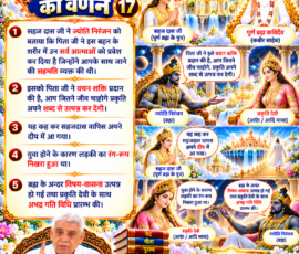 लाइट कलर और आकर्षक 3D आध्यात्मिक Instagram पोस्ट, जिसमें सृष्टि रचना के 17वें भाग में सहज दास द्वारा ज्योति निरंजन को प्रकृति देवी और हंस आत्माओं के संबंध में जानकारी देने, वचन शक्ति के प्रसंग तथा ज्योति निरंजन और प्रकृति देवी के बीच आगे की सृष्टि रचना से जुड़े वर्णन को दर्शाया गया है। पोस्ट में दिव्य लोक, ब्रह्मांडीय दृश्य, आध्यात्मिक प्रकाश, पवित्र ग्रंथ और संत रामपाल जी महाराज का चित्र शामिल है।